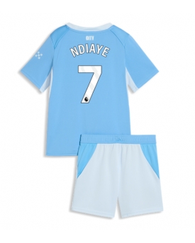 Billige Fotballdrakt Manchester City Iliman Ndiaye #7 Replika Hjemmedraktsett Barn 2026-27 Kortermet (med bukser)